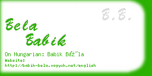 bela babik business card